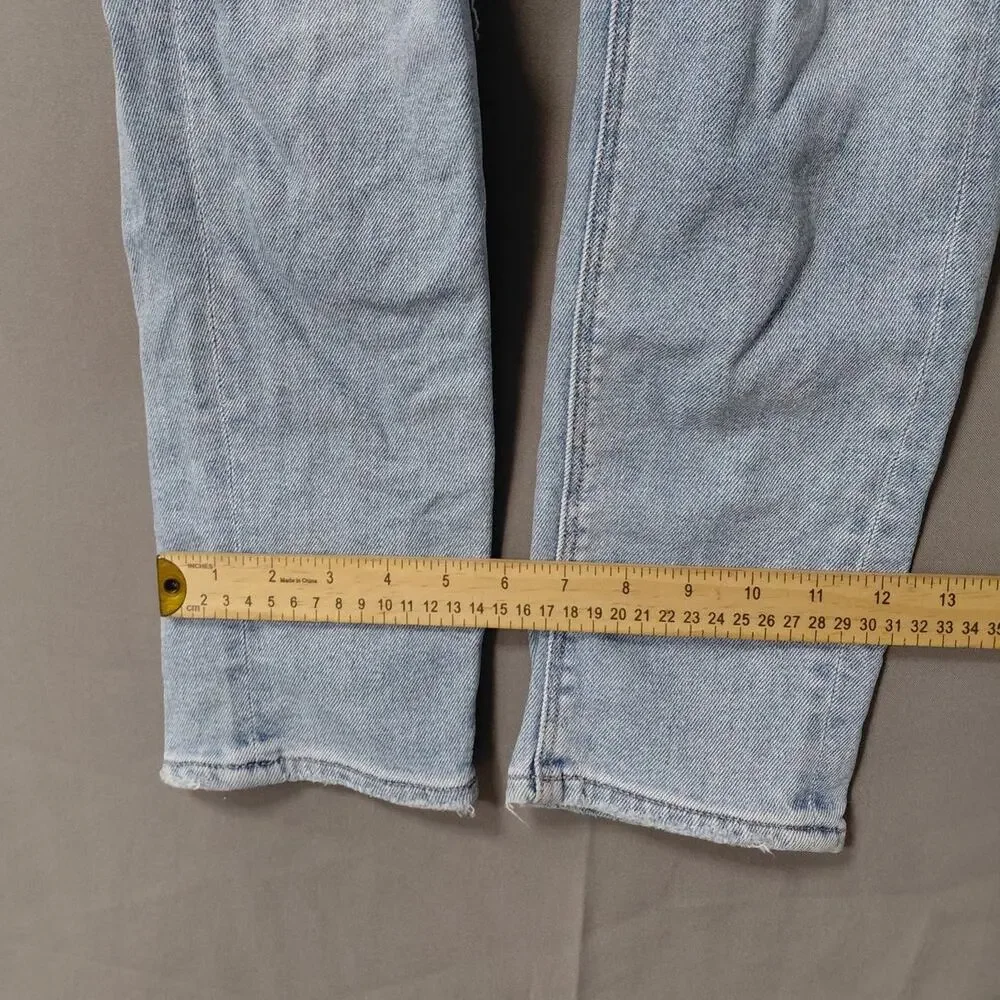 American Eagle Mom Straight Distressed Light Wash Jeans Women Size 00